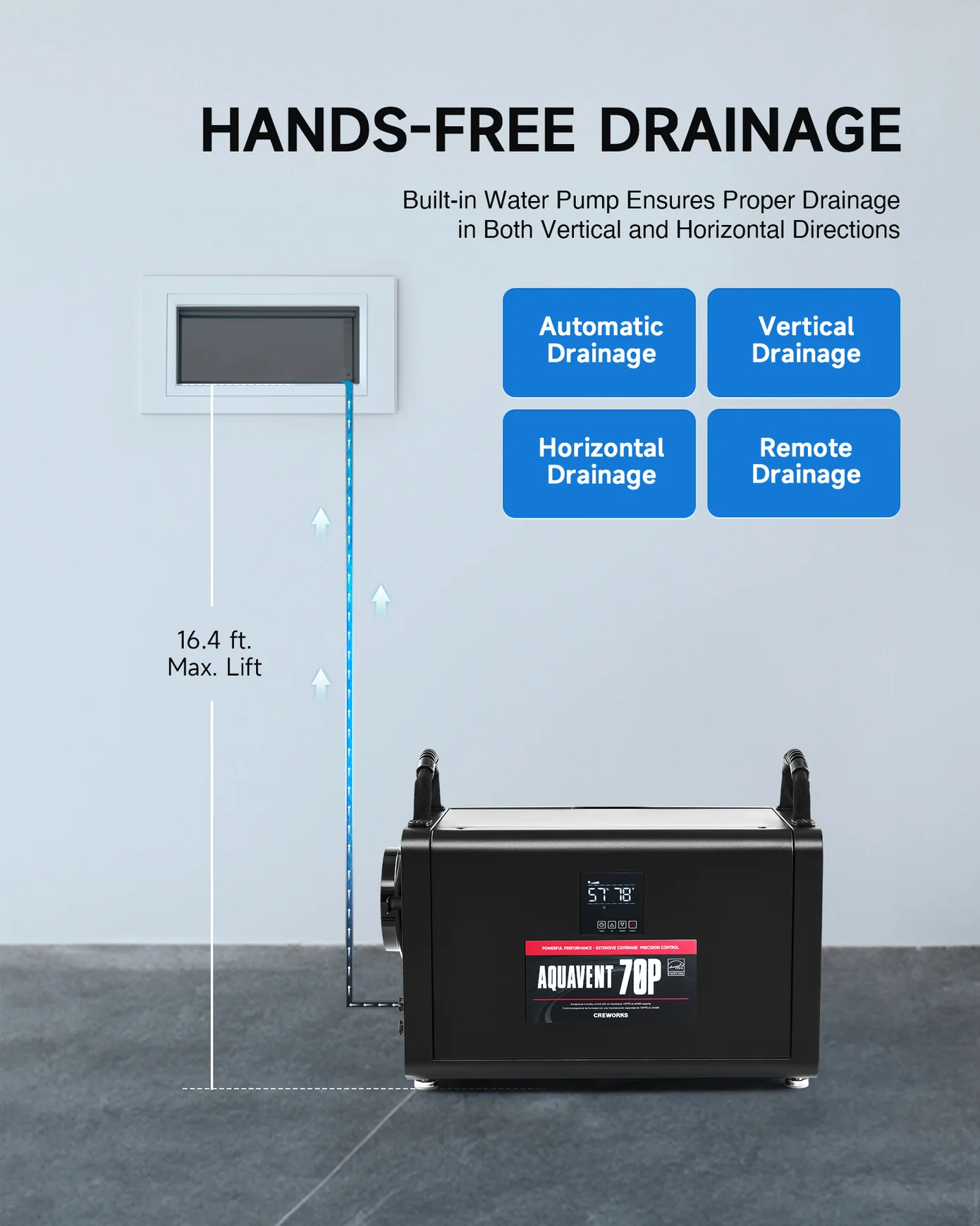 145 PPD COMMERCIAL DEHUMIDIFIER WITH WATER PUMP