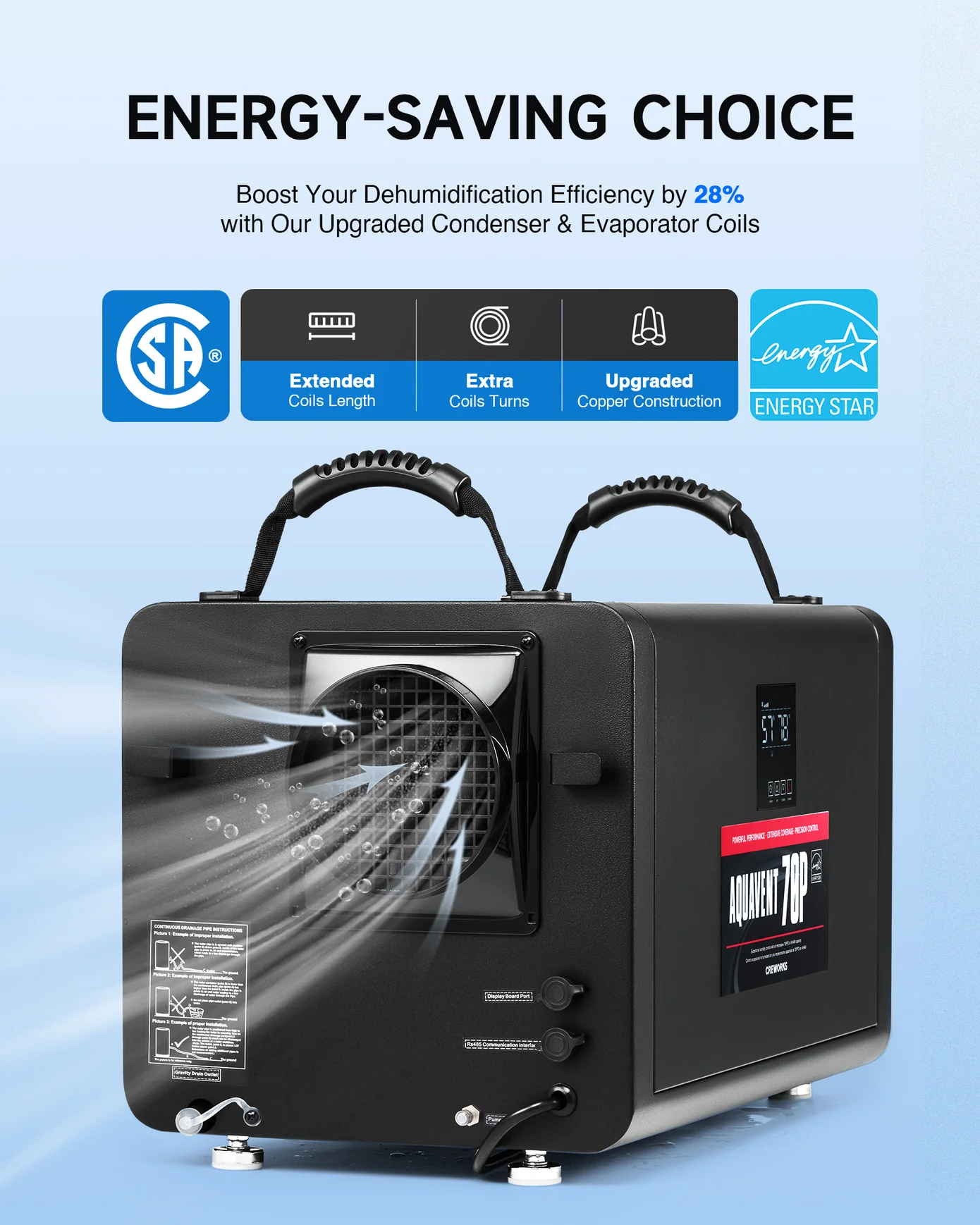 145 PPD COMMERCIAL DEHUMIDIFIER WITH WATER PUMP