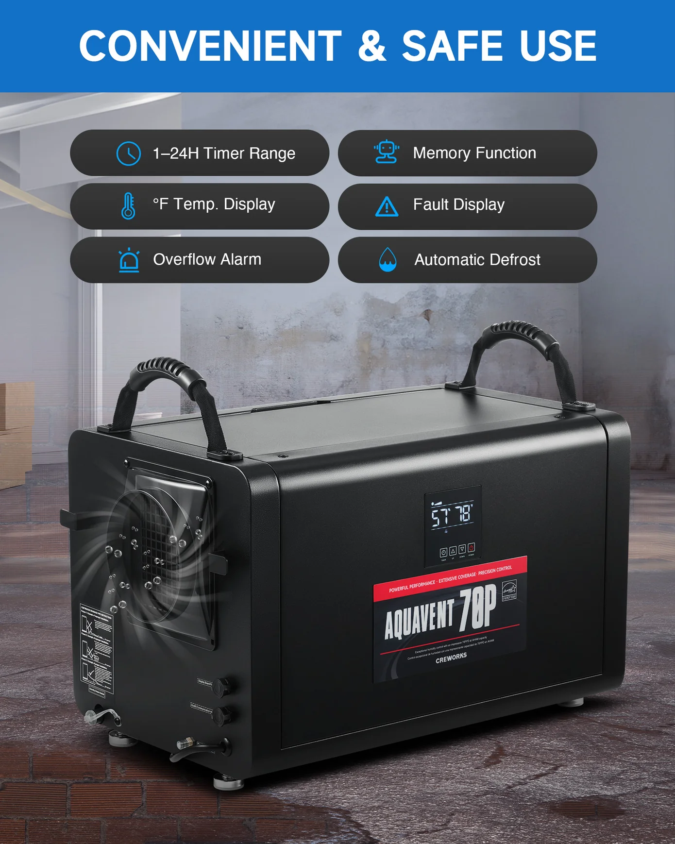 145 PPD COMMERCIAL DEHUMIDIFIER WITH WATER PUMP