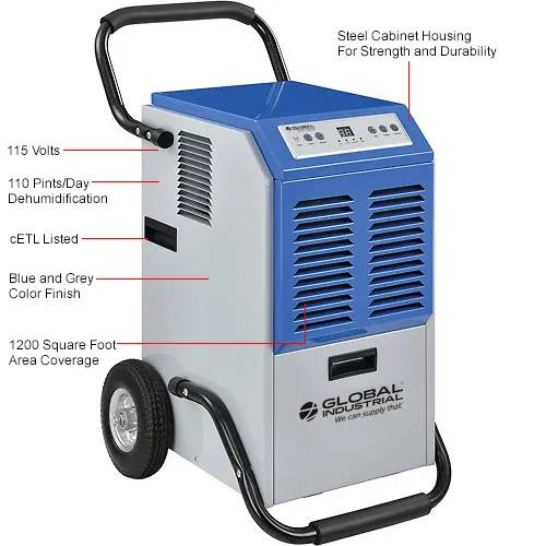 Global Industrial™ Commercial Dehumidifier with Humidistat, 115V, 120 Pints